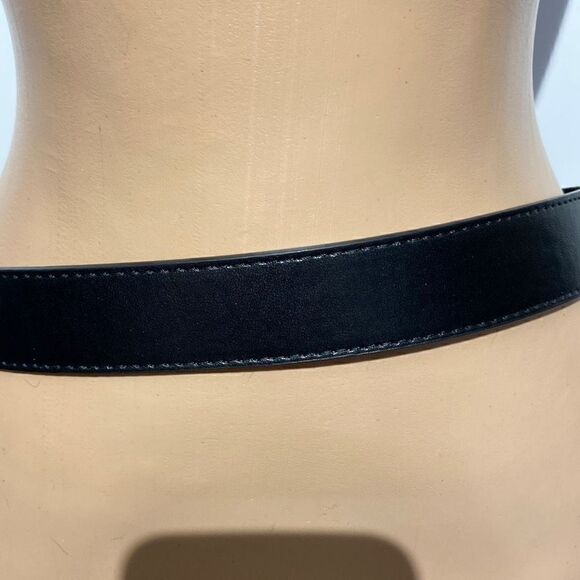 Beverly Hills Polo Club Women's Black Leather Silver Prong Buckle Belt OS - Picture 4 of 11